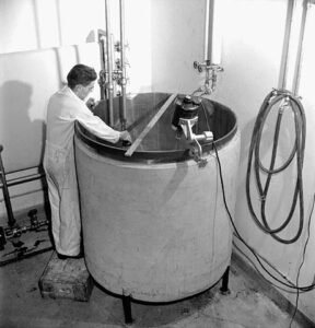 WW2 Era Microbial Fermentation Tank and Worker