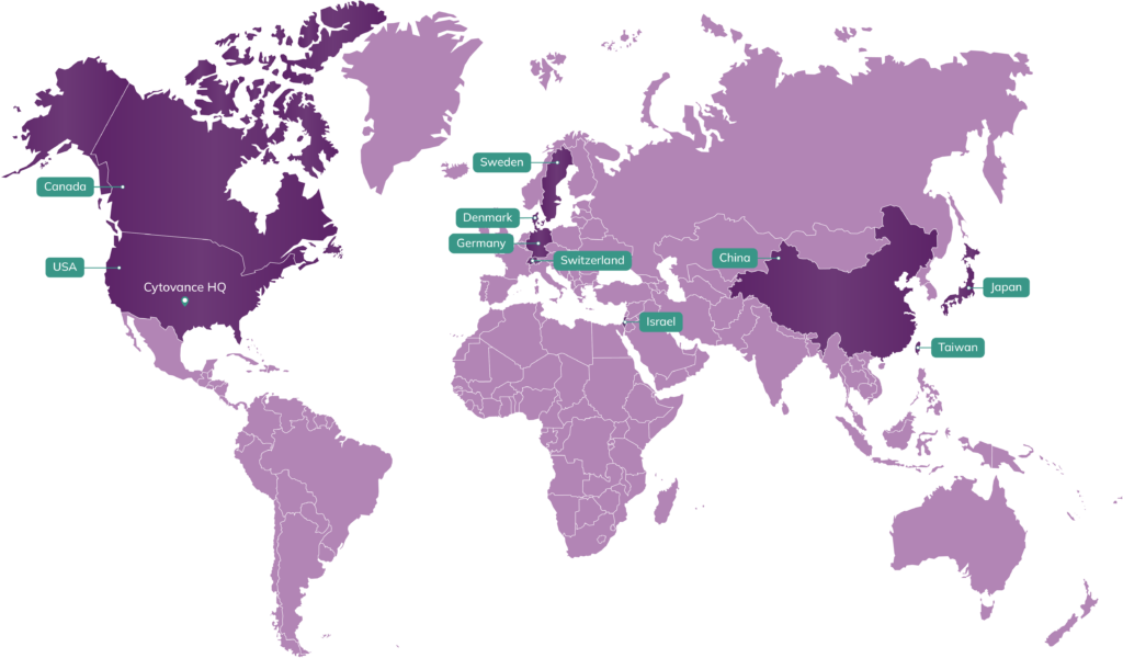 Global Locations that Cytovance Biologics serves.